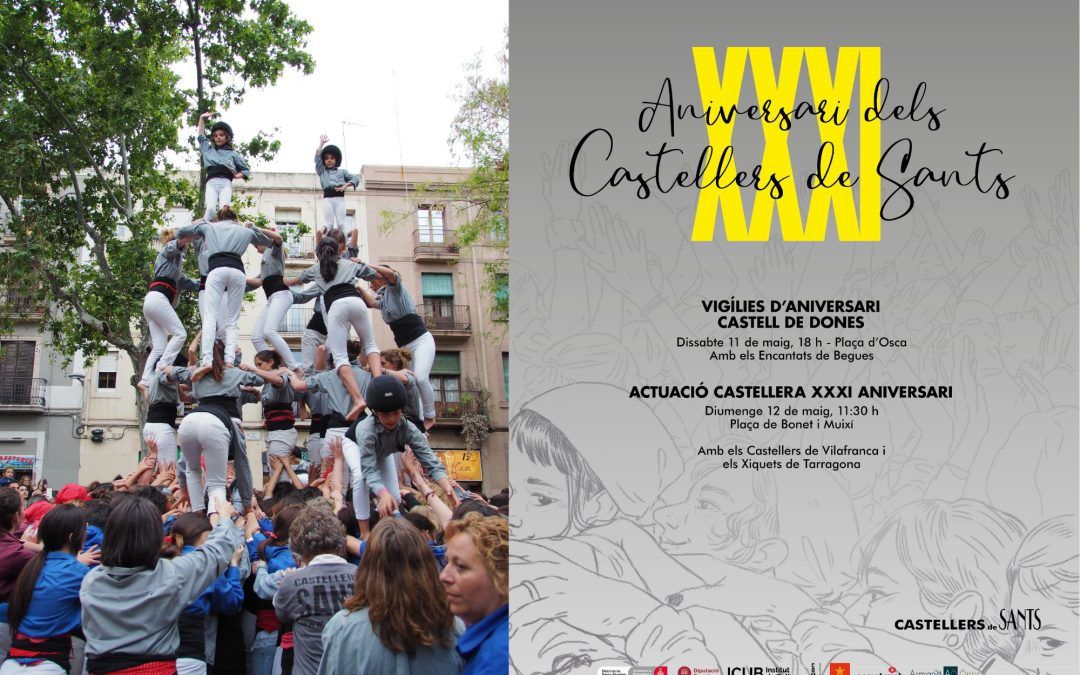 Una exposició repassa els 15 anys de castells de dones dels Castellers de Sants